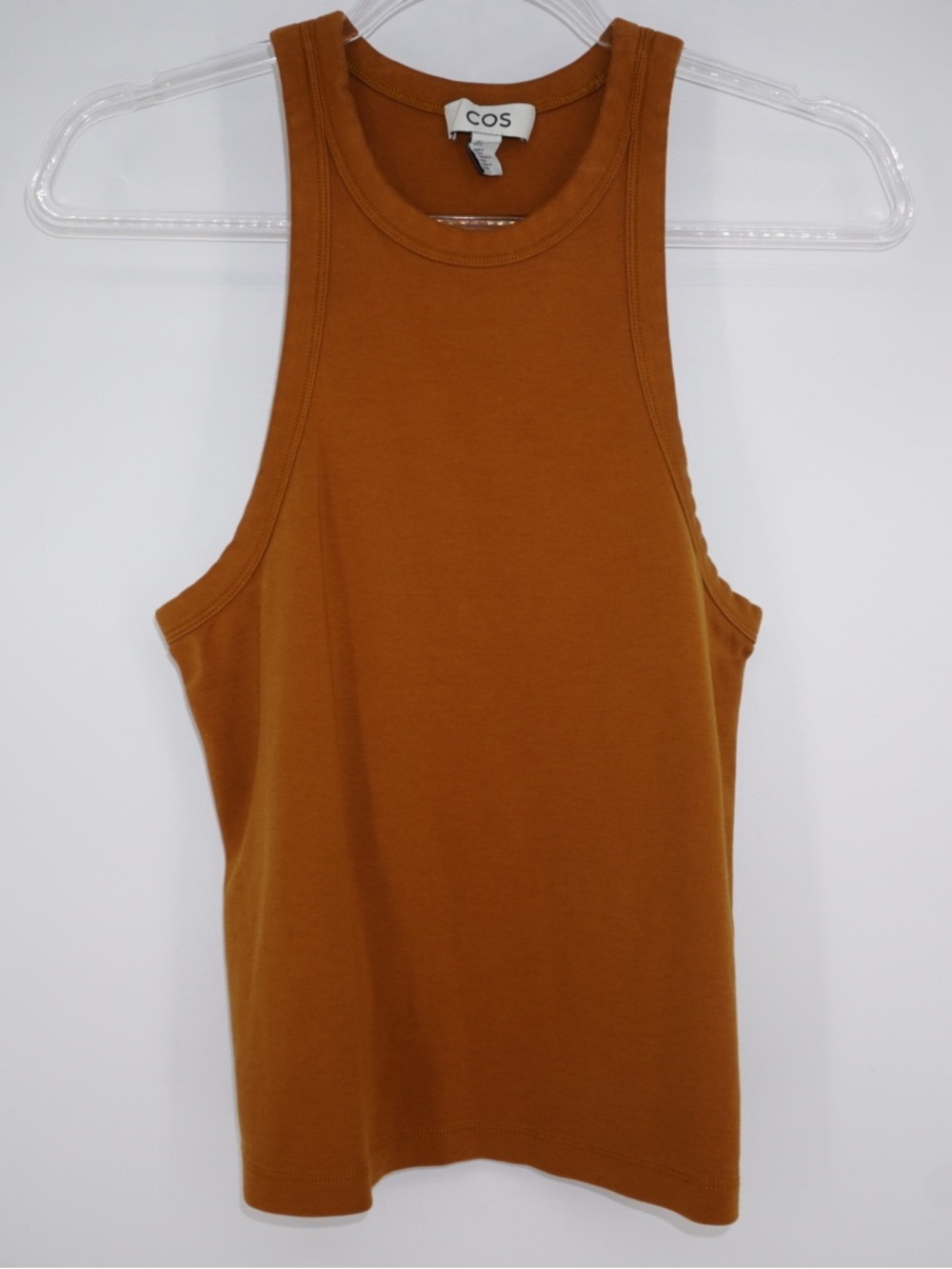 COS High Neck Tank top 100% Cotton Large Brown Rust Minimalist Capsule
